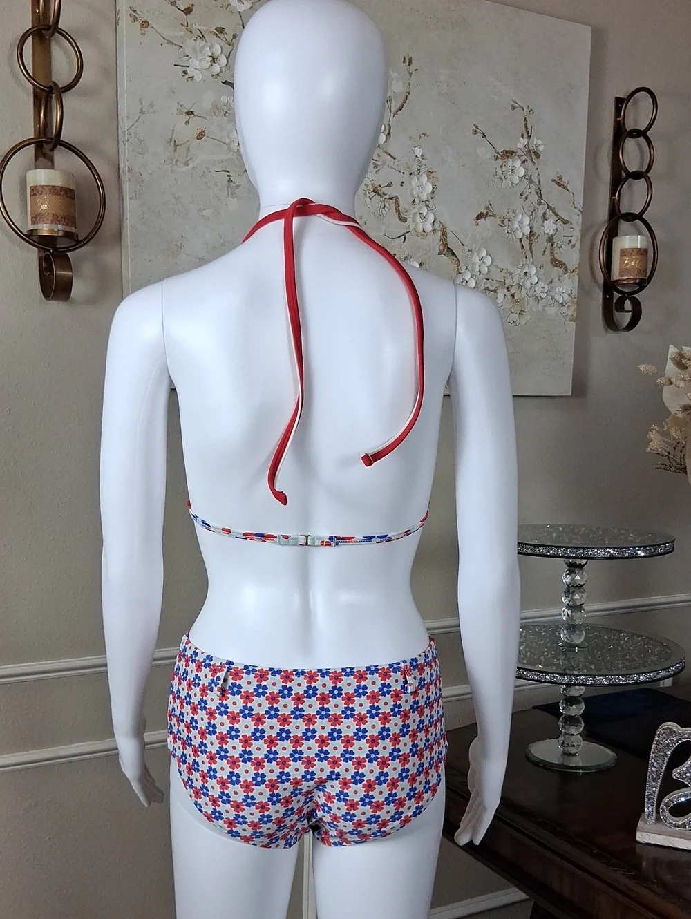Victoria's Secret Retro Floral Halter High Waist Triangle Bikini Set Small